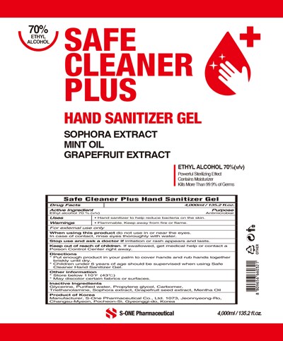 9 Safe Cleaner Hand Sanitizer Gel 4000ml Label